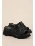 Gondol Hakiki Deri Platform Taban Terlik pkr.64023 Siyah