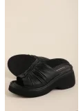 Gondol Hakiki Deri Platform Taban Terlik pkr.64023 Siyah