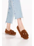 Gondol Hakiki Deri Süet Esnek Hafif Çorap gib Rahat Loafer sw.780 Taba Süet