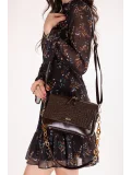 Gondol Kadın Çift Bölmeli El ve Omuz Çantası ald.1153 Kahve Croco