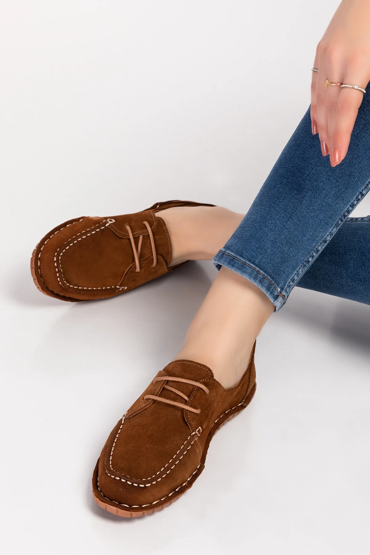Gondol Hakiki Deri Esnek Hafif Loafer Ayakkabı esl.602 Taba