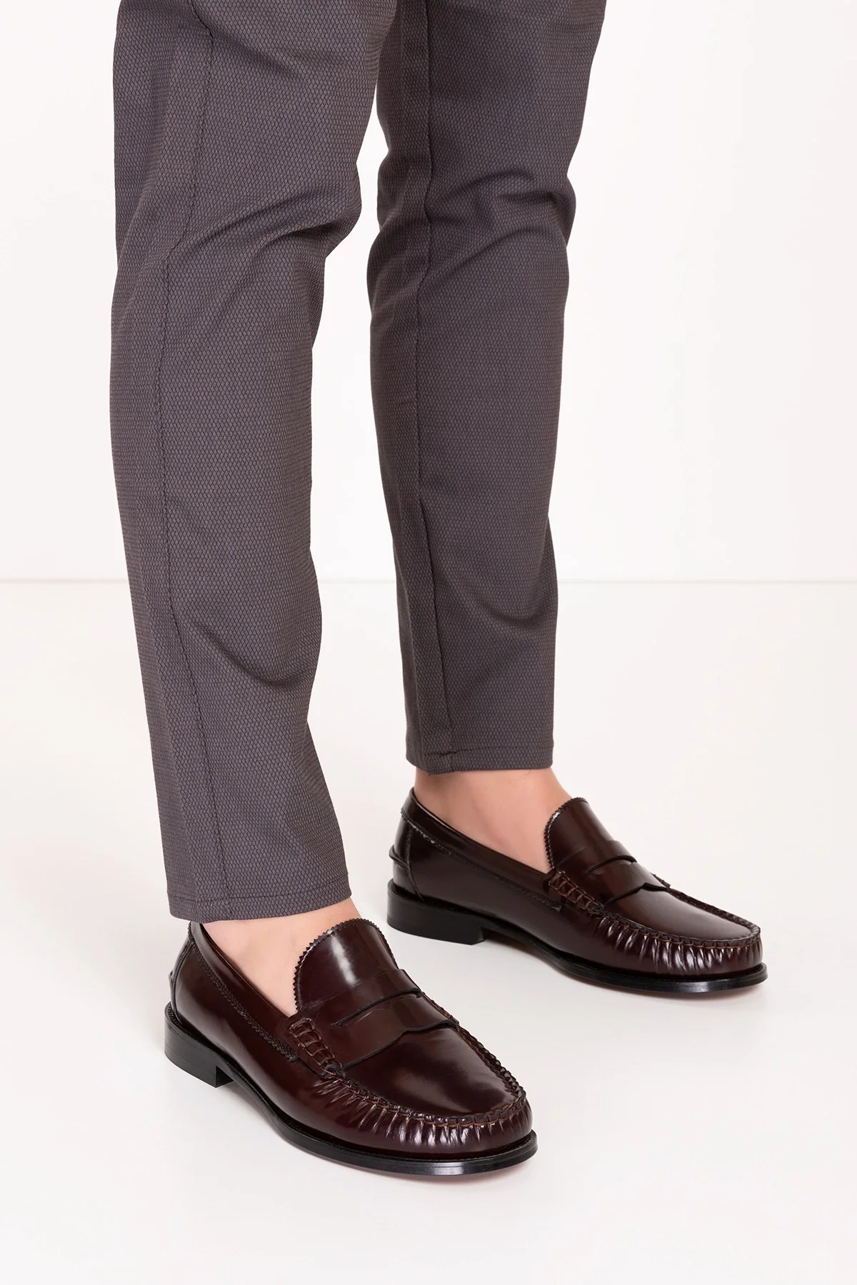 Gondol Erkek Hakiki Deri Kösele Loafer Ayakkabı ny.005 Bordo Rugan