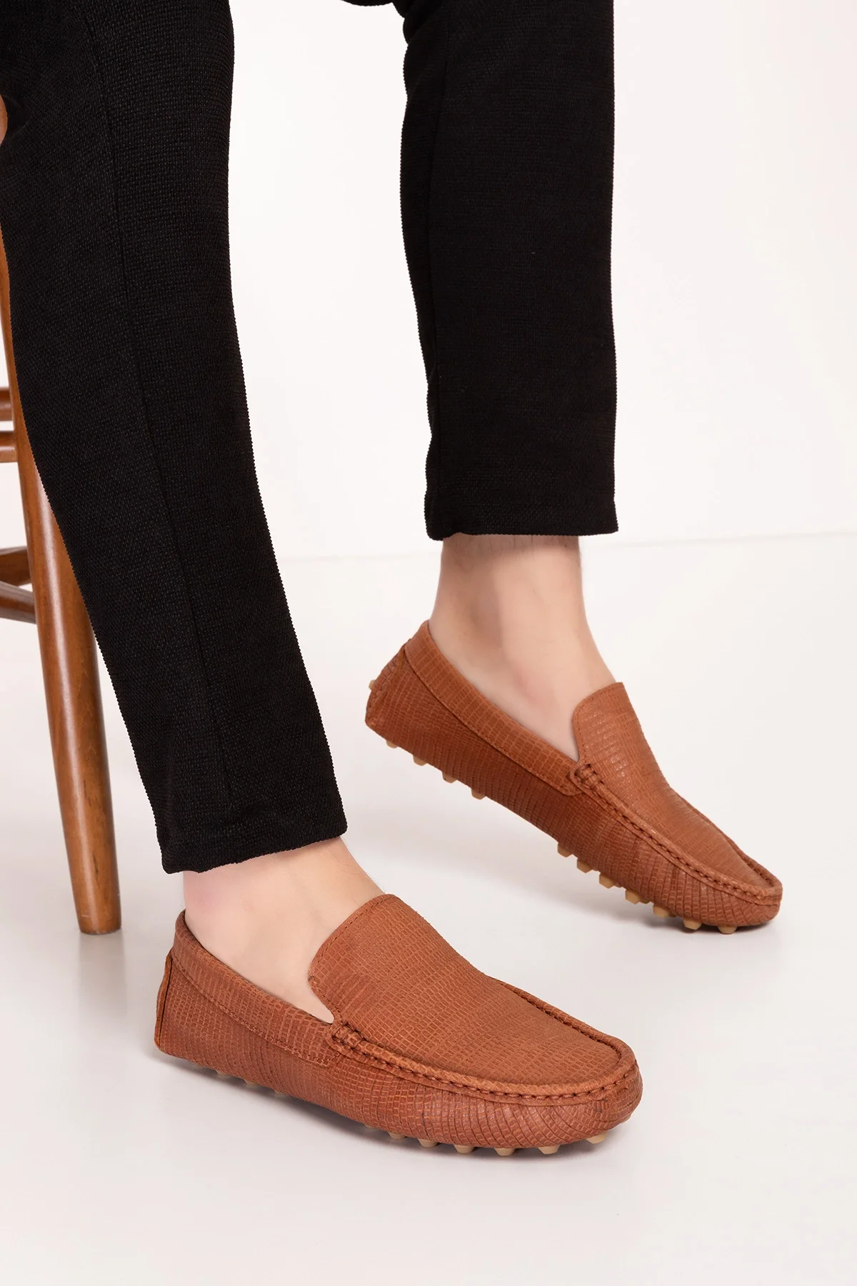 Gondol Erkek Hakiki Deri Hafif Taban Loafer Ayakkabı tx.13800 Taba