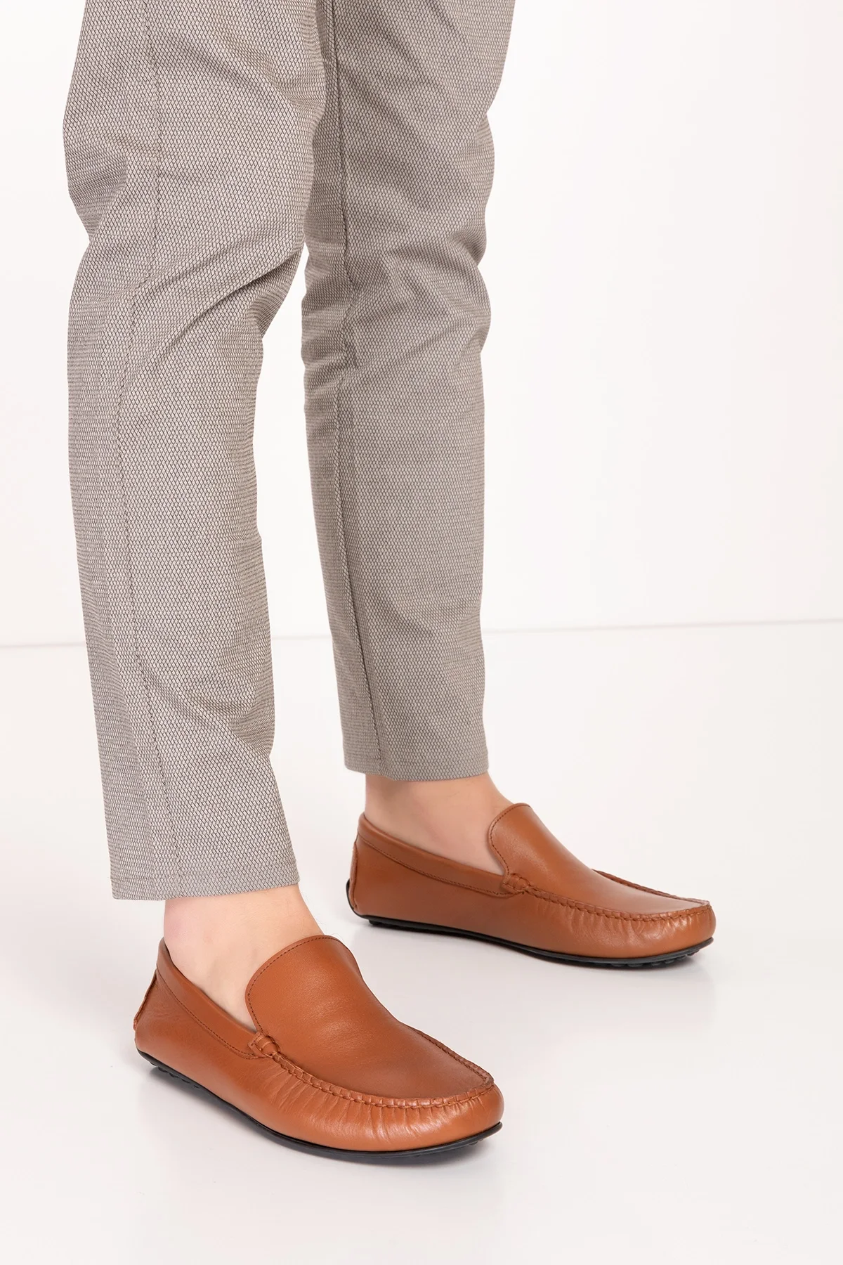 Gondol Erkek Hakiki Deri Hafif Taban Loafer Ayakkabı tx.10860 Taba