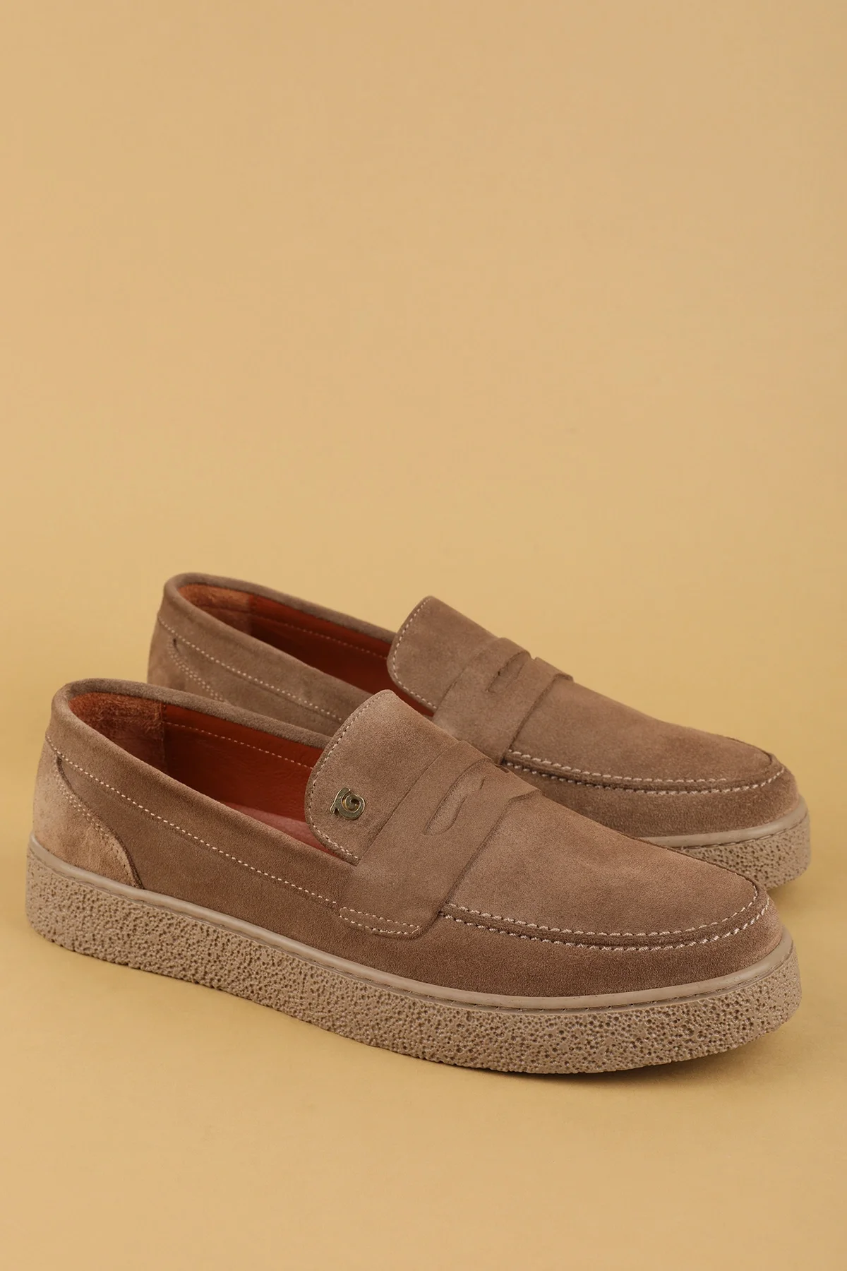 Gondol Erkek Hakiki Deri Casual Flötr Ayakkabı (Moc-Toe) cz.464 Kum