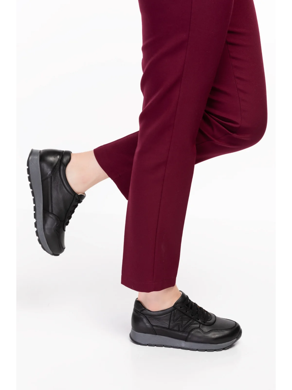 Gondol Içi Dışı Hakiki Deri Anatomik Taban Spor Ayakkabı flf.444 Black GT