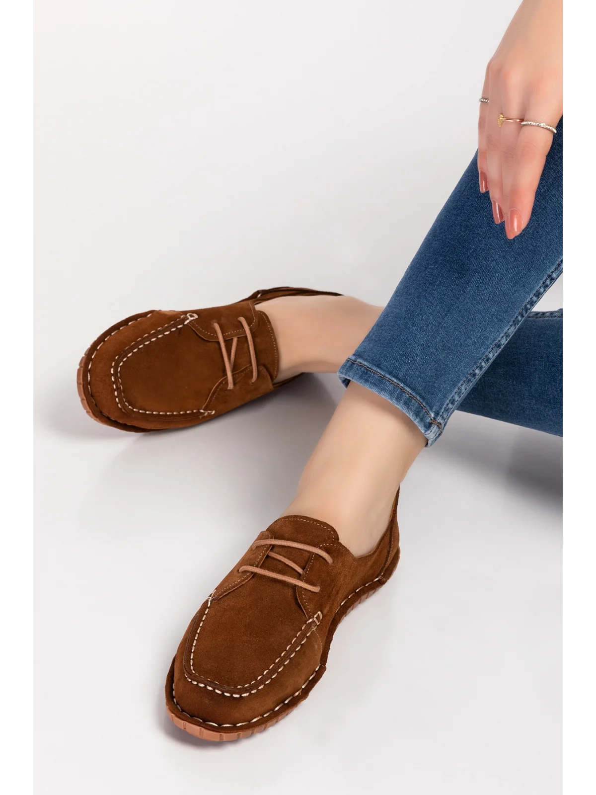 Gondol Hakiki Deri Esnek Hafif Loafer Ayakkabı esl.602 Taba
