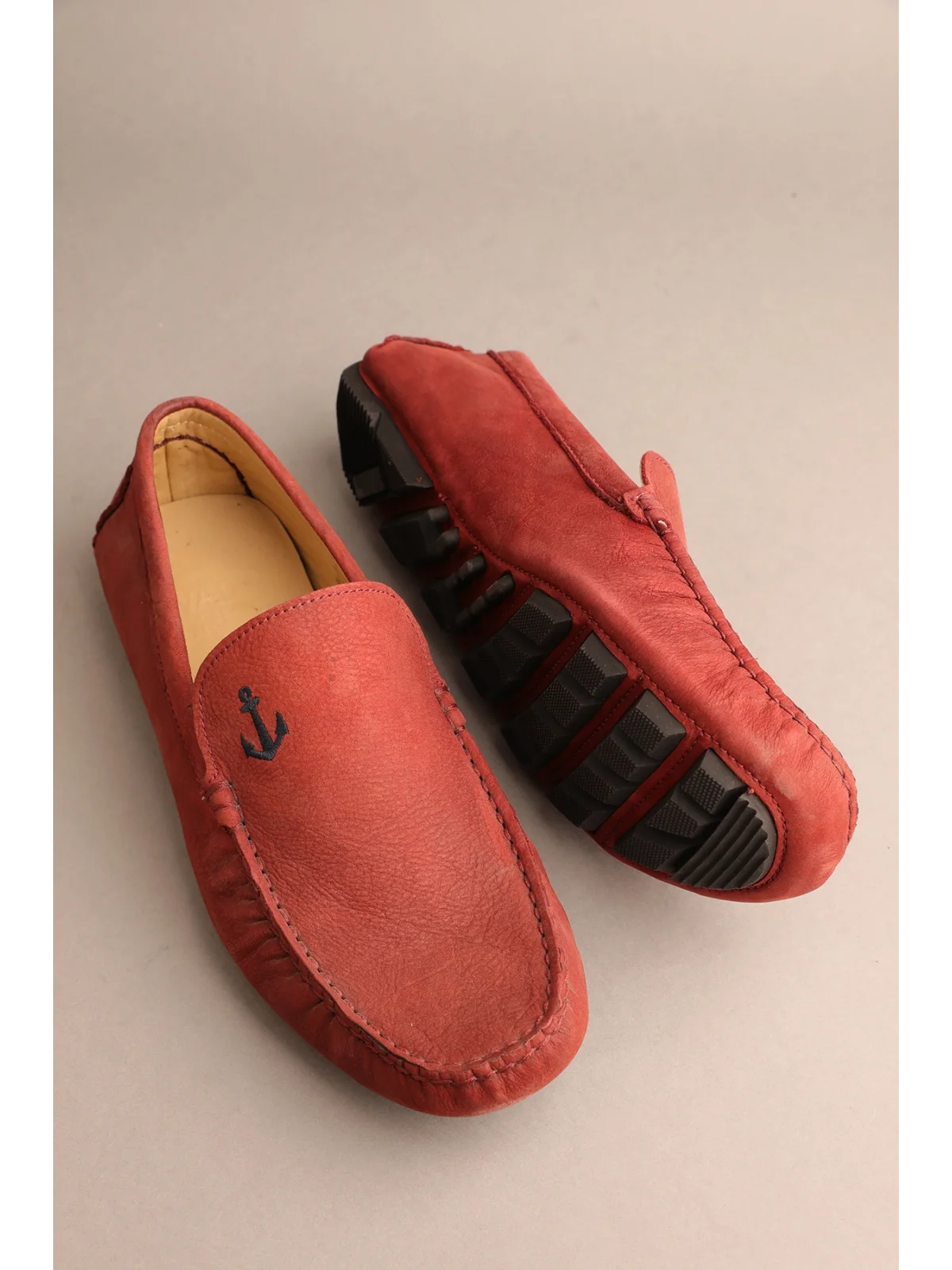 Gondol Erkek Hakiki Deri Klasik Loafer Bordo 41 ttx.299