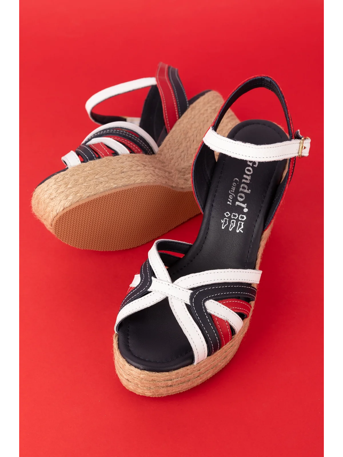 Gondol Kadın Hakiki Deri Dolgu Topuk Platform Sandalet ell.4389 Tommy