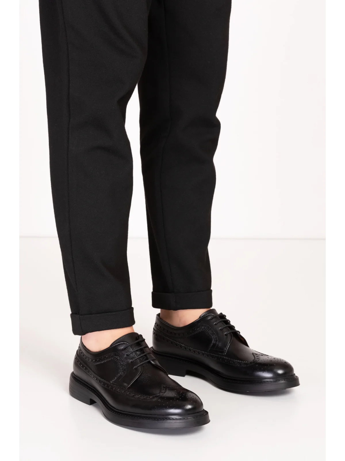 Gondol Erkek Hakiki Deri Hafif Taban Klasik Ayakkabı ny.922 Siyah