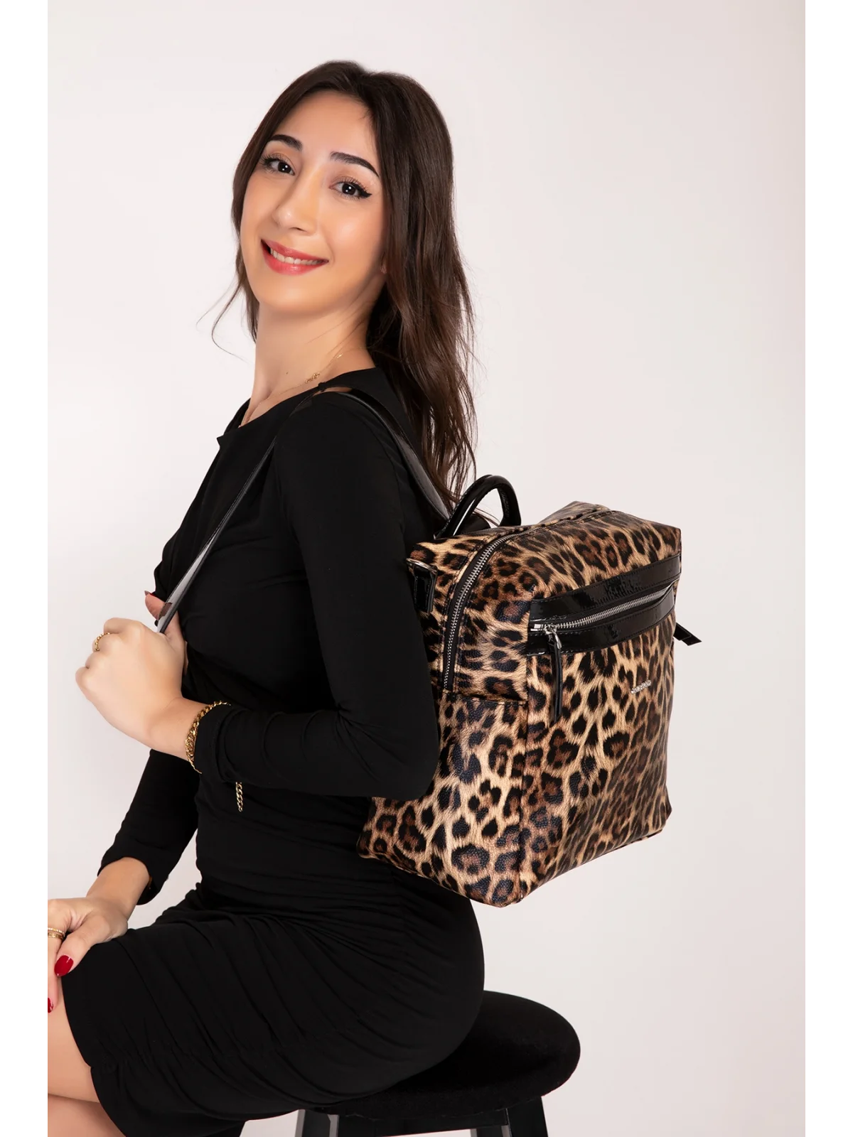 Gondol Kadın Sırt ve El Çantası gp.1492 Leopar