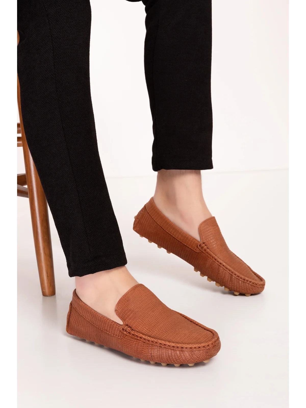 Gondol Erkek Hakiki Deri Hafif Taban Loafer Ayakkabı tx.13800 Taba