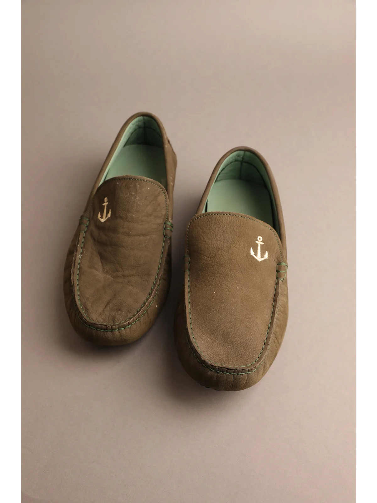 Gondol Erkek Hakiki Deri Klasik Loafer Haki 40 ttx.203