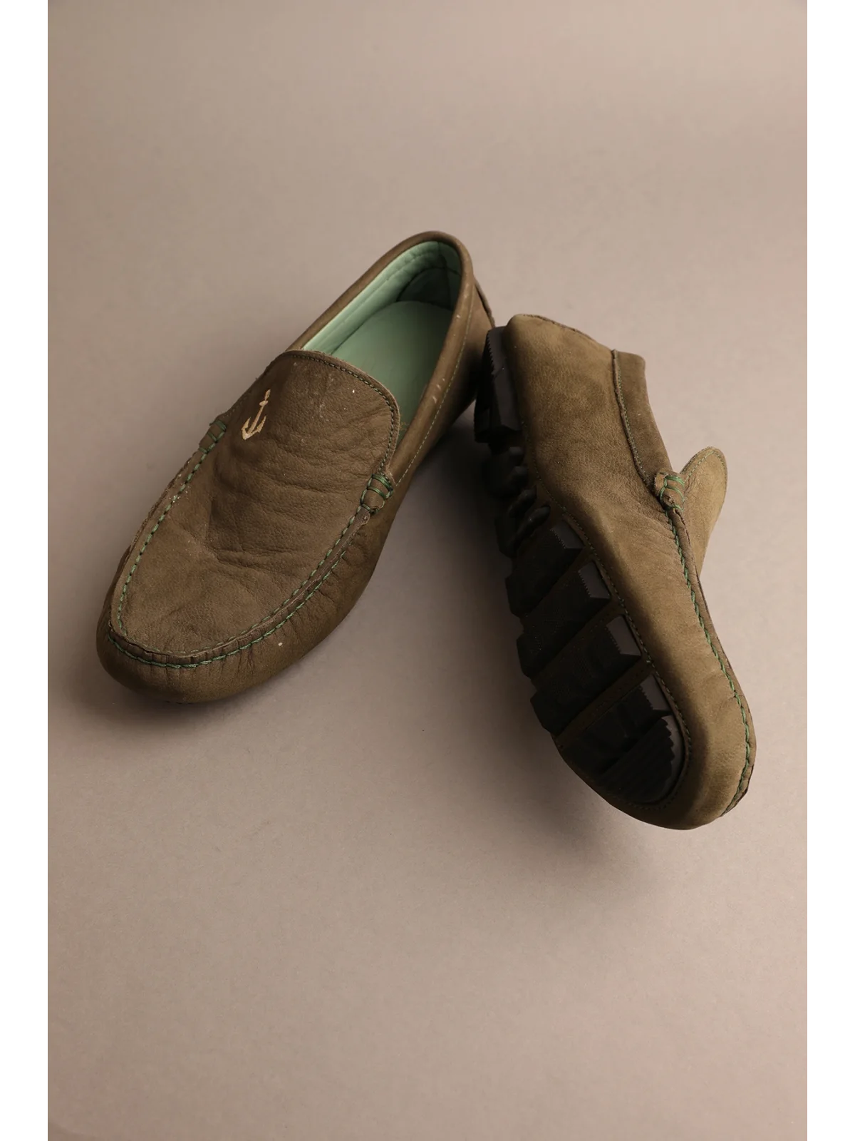 Gondol Erkek Hakiki Deri Klasik Loafer Haki 40 ttx.203