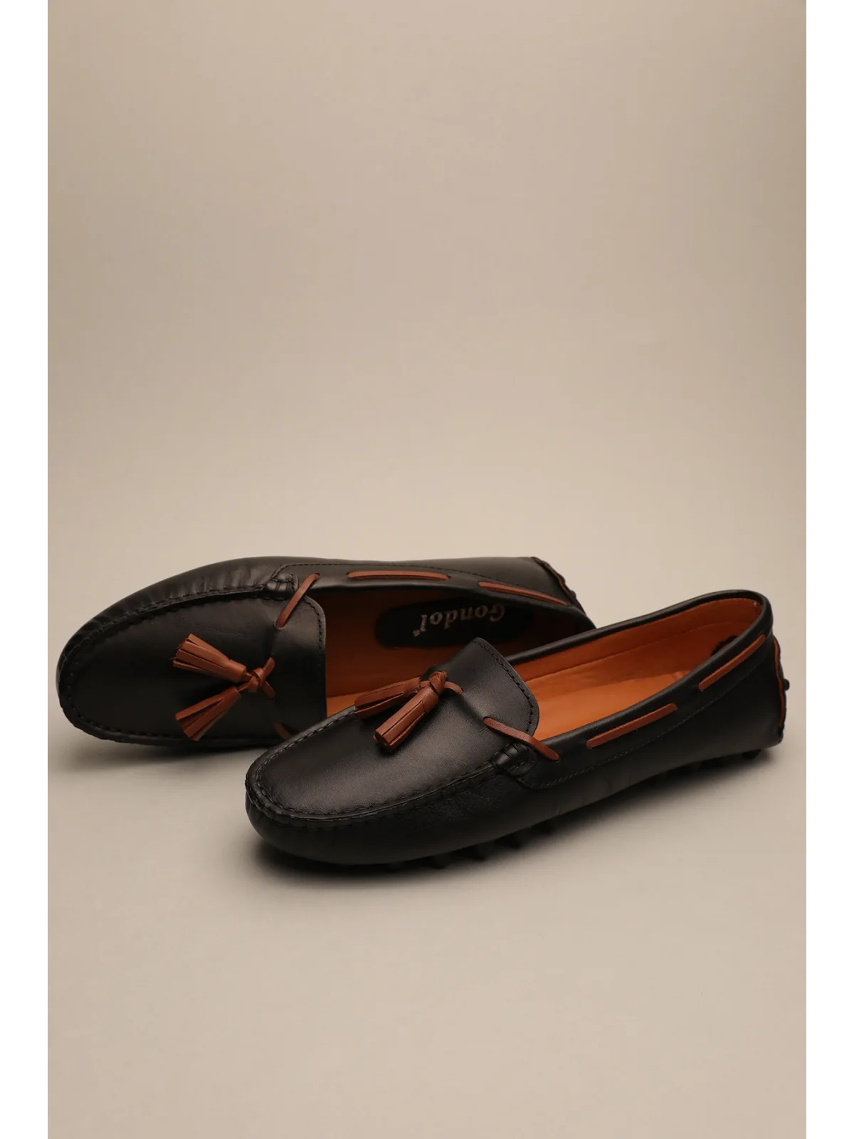 Gondol Kadın Hakiki Deri Klasik Loafer Siyah 41 ttx.786