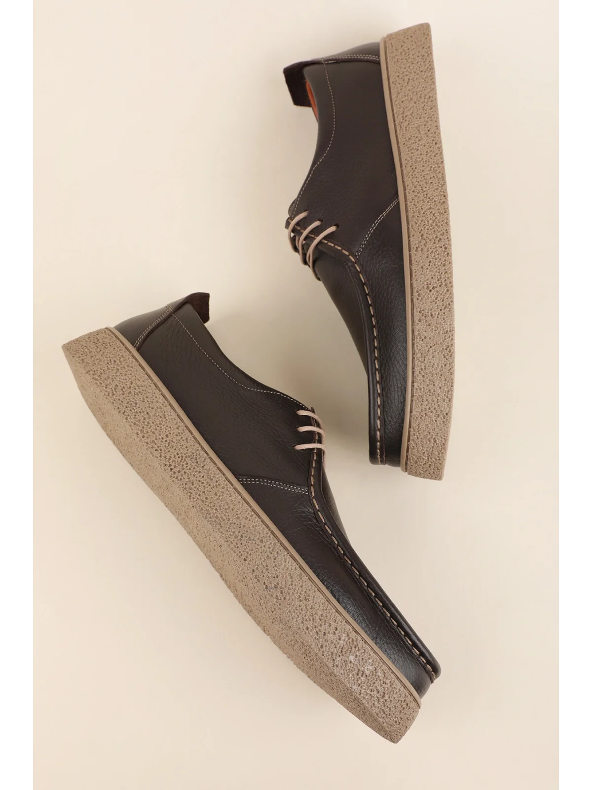 Gondol Erkek Hakiki Deri Casual Derby Ayakkabı (Moc-Toe) cz.102 Kahverengi