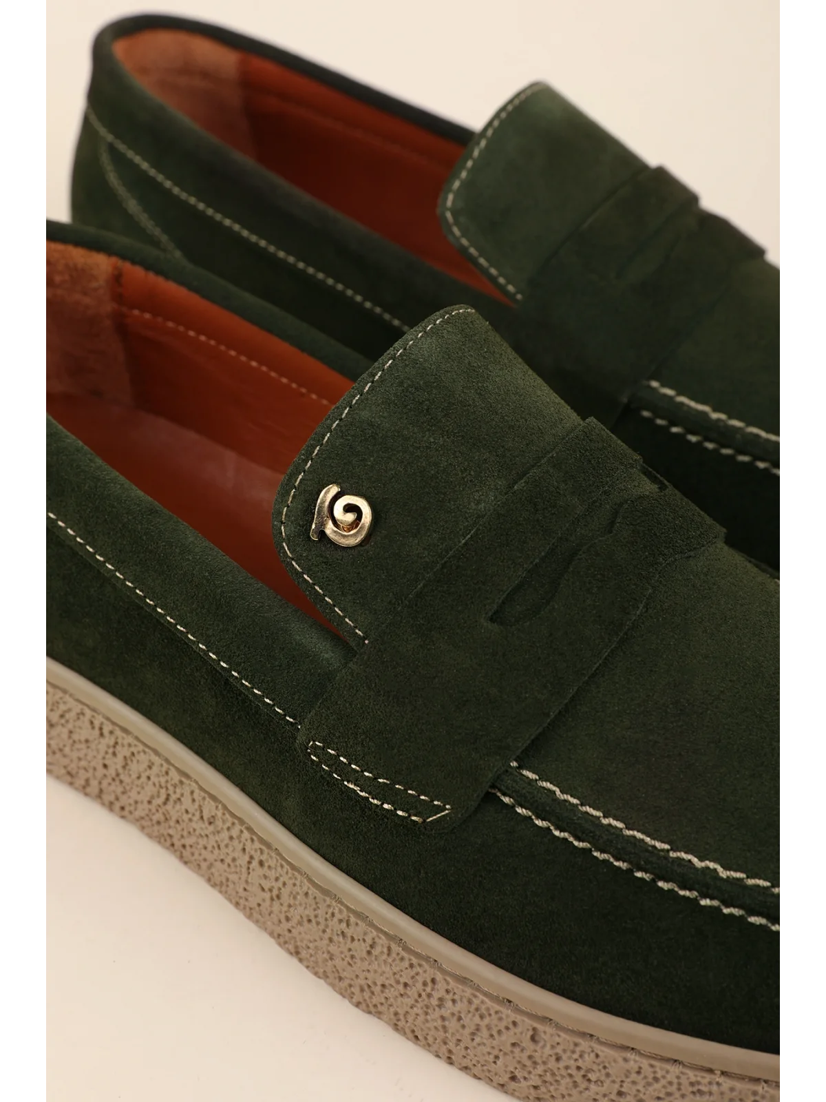 Gondol Erkek Hakiki Deri Casual Flötr Ayakkabı (Moc-Toe) cz.464 Haki
