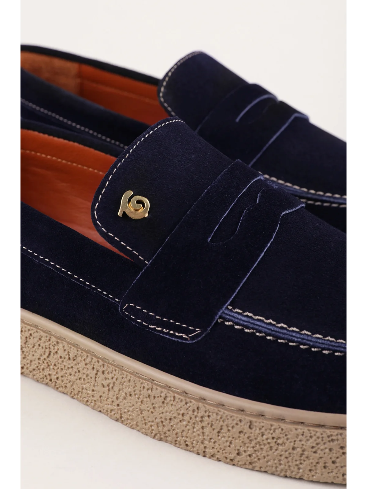 Gondol Erkek Hakiki Deri Casual Flötr Ayakkabı (Moc-Toe) cz.464 Lacivert