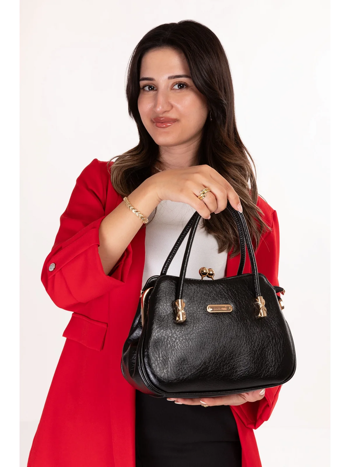 Gondol Kadın Küçük Boy Kullanışlı El Çantası ald.1412 Siyah
