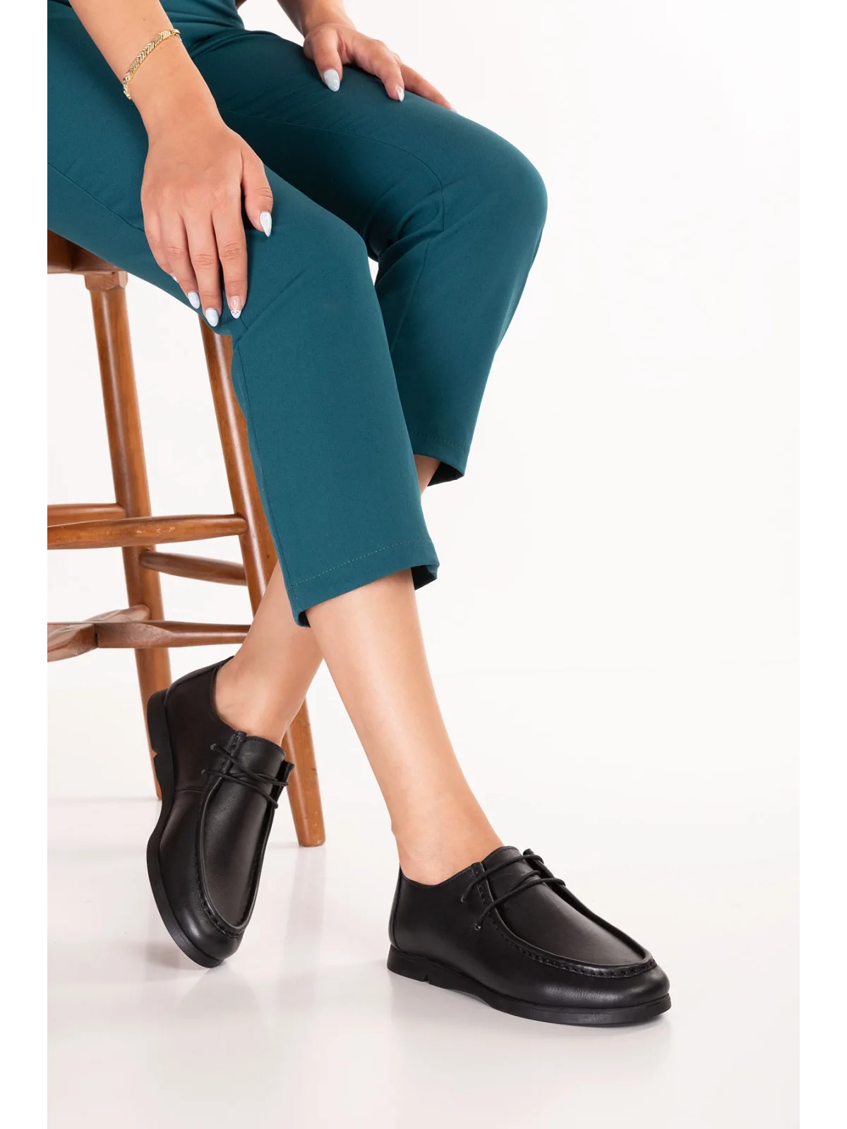 Gondol Kadın Hakiki Deri Moccasin Golf Model Kadın Ayakkabı hl.33401 Siyah