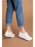 Gondol Içi Dışı Hakiki Deri Anatomik Taban Spor Ayakkabı flf.444 Beyaz