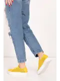 Gondol Kadın Iç Dış Hakiki Deri Günlük Sneaker als.369 Sarı