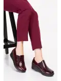 Gondol Hakiki Deri Anatomik Taban Rahat Ayakkabı esfa.4052 Bordo Croco
