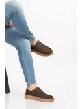 Gondol Hakiki Deri Erkek Loafer Ayakkabı src.810 Haki Nubuk