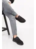 Gondol Hakiki Deri Erkek Loafer Ayakkabı src.810 Siyah Nubuk