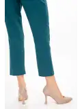 Gondol Kadın Hakiki Deri Stiletto Ayakkabı şhn.861 Vizon