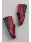 Gondol Hakiki Deri Dolgu Taban Rahat Günlük Ayakkabı esfa.4002 Bordo Croco