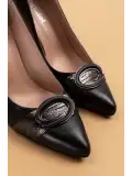 Gondol Kadın Hakiki Deri Stiletto Ayakkabı ast.6201 Siyah