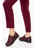 Gondol Hakiki Deri Anatomik Taban Rahat Lastik Bağcıklı Ayakkabı elnr.5805 Bordo