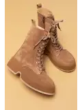 Gondol Kadın Hakiki Deri Hafif Taban Şık Bot rg.35231 Camel