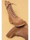 Gondol Kadın Hakiki Deri Hafif Taban Şık Bot rg.35231 Camel