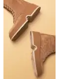 Gondol Kadın Hakiki Deri Hafif Taban Şık Bot rg.35231 Camel
