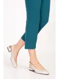Gondol Hakiki Deri Kısa Topuklu Ayakkabı vdt.09 Bej Yılan