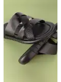 Gondol Erkek Hakiki Deri Terlik esm.448 Siyah
