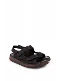 Gondol Unisex Hakiki Deri Cırtlı Ayarlanabilir Rahat Sandalet hkm.31 Siyah