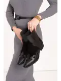 Gondol Kadın Hakiki Deri Western Tarz Kovboy Bot wst.2255 Siyah