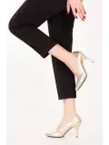 Gondol Hakiki Deri Stiletto-vdt.25 Dore