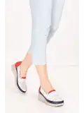 Gondol Kadın Hakiki Deri Anatomik Taban Dolgu Topuklu Lazer Delikli Ayakkabı pyt.6206 Tommy