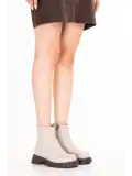 Gondol Hakiki Deri Günlük Şık Bot Bethany Gri
