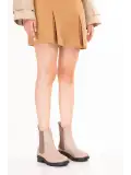 Gondol Hakiki Deri Lastikli Çekme Bot Belen Bej