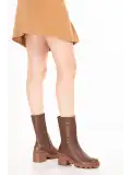 Gondol Hakiki Deri Günlük Şık Uzun Bot Winona Kahverengi