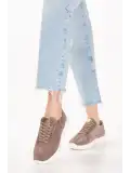 Gondol Içi Dışı Hakiki Deri Anatomik Taban Hafif Spor Ayakkabı kla.1616 Vizon Süet