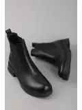 Gondol Hakiki Deri Çift Lastikli Günlük Hafif Bot Shakira Siyah