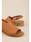 Gondol Hakiki Deri Günlük Hafif Taban Topuklu Klasik Sandalet ez.6188tc Taba