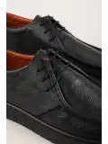 Gondol Erkek Hakiki Deri Casual Derby Ayakkabı (Moc-Toe) cz.102 Siyah