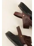 Gondol Erkek Hakiki Deri Günlük Rahat Taban Sandalet hkm.181 Kahverengi